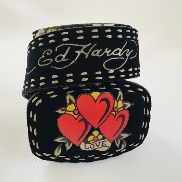 Ed Hardy Accessories - Ed Hardy Women’s Leather Black Belt
